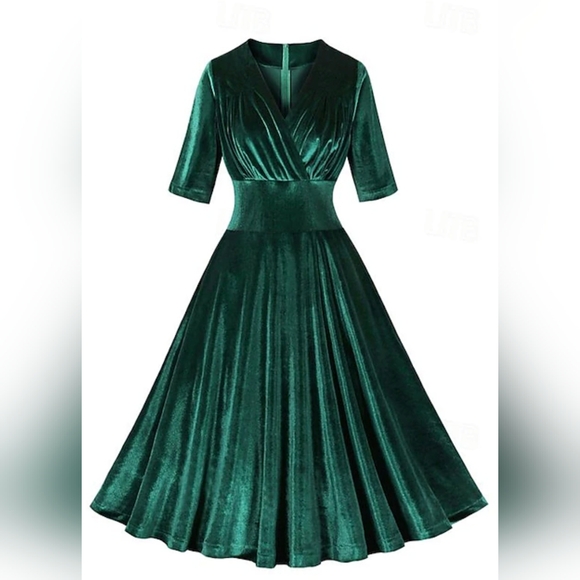 Modcloth | Dresses | Vintage Modcloth Green Velvet Hotsell Dress | Poshmark